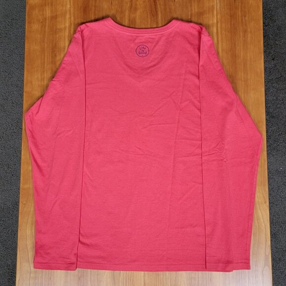 Life is Good Red Crusher Classic Fit Let it Snow V-Neck Long Sleeve Tee - M - Picture 7 of 10